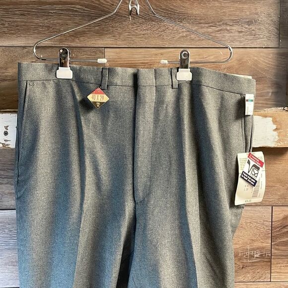 Flexslax Sears & Roebucks Mens Texturized Polyester Woven Stretch Slacks, 40/29 - Picture 3 of 8